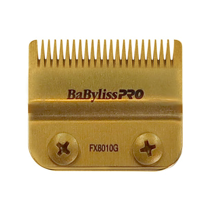 BaByliss Pro Replacement Gold Titanium Fade Blade #FX8010G Fits for FX870, FX825, and FX673 Models + BaByliss Pro Fade Brush BPFADEB + BaByliss Pro 9" Clipper Comb