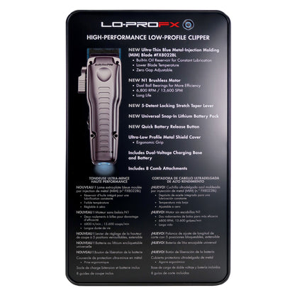 BaByliss Pro FXONE LO-PROFX High-Performance Low-Profile Clipper FX829 with Fade Brush and Clipper Comb