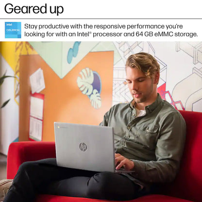HP Chromebook 14" HD Laptop Intel Celeron N4500 - 4GB Memory, 64GB eMMC (Modern Grey) with 256GB microSDXC Card and Card Reader