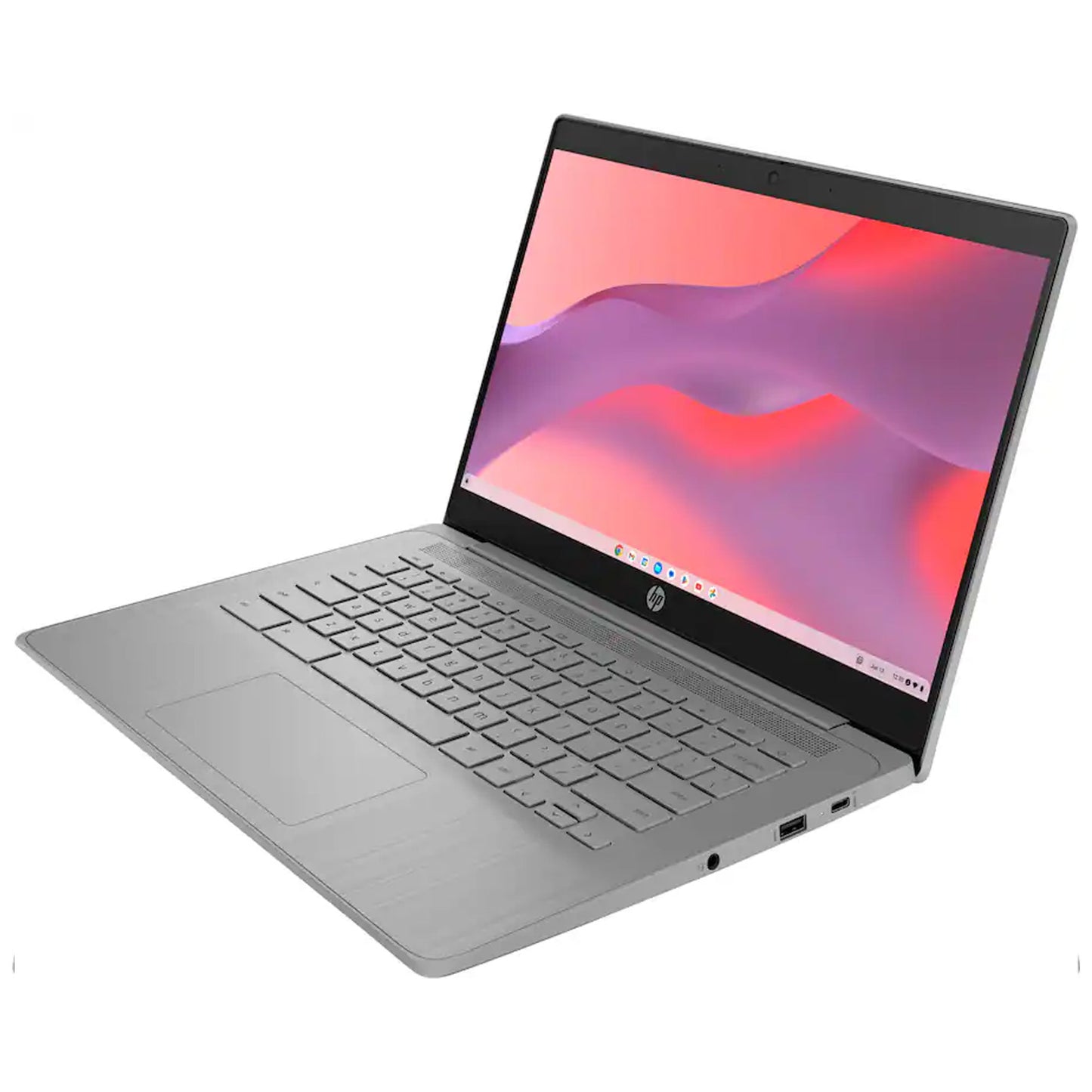 HP Chromebook 14" HD Laptop Intel Celeron N4500 - 4GB Memory, 64GB eMMC (Modern Grey) with Splash Proof Laptop Bag and Cables