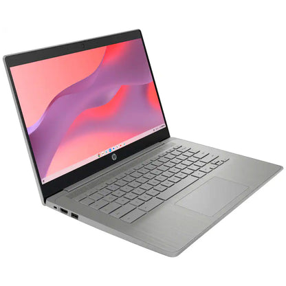 HP Chromebook 14" HD Laptop Intel Celeron N4500 - 4GB Memory, 64GB eMMC (Modern Grey) with Splash Proof Laptop Bag and Cables