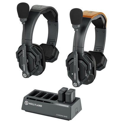 Hollyland Solidcom SE Global 2S 2-Person Full-Duplex Single-Ear Noise Cancellation Wireless Intercom Headset System (2.4 GHz)