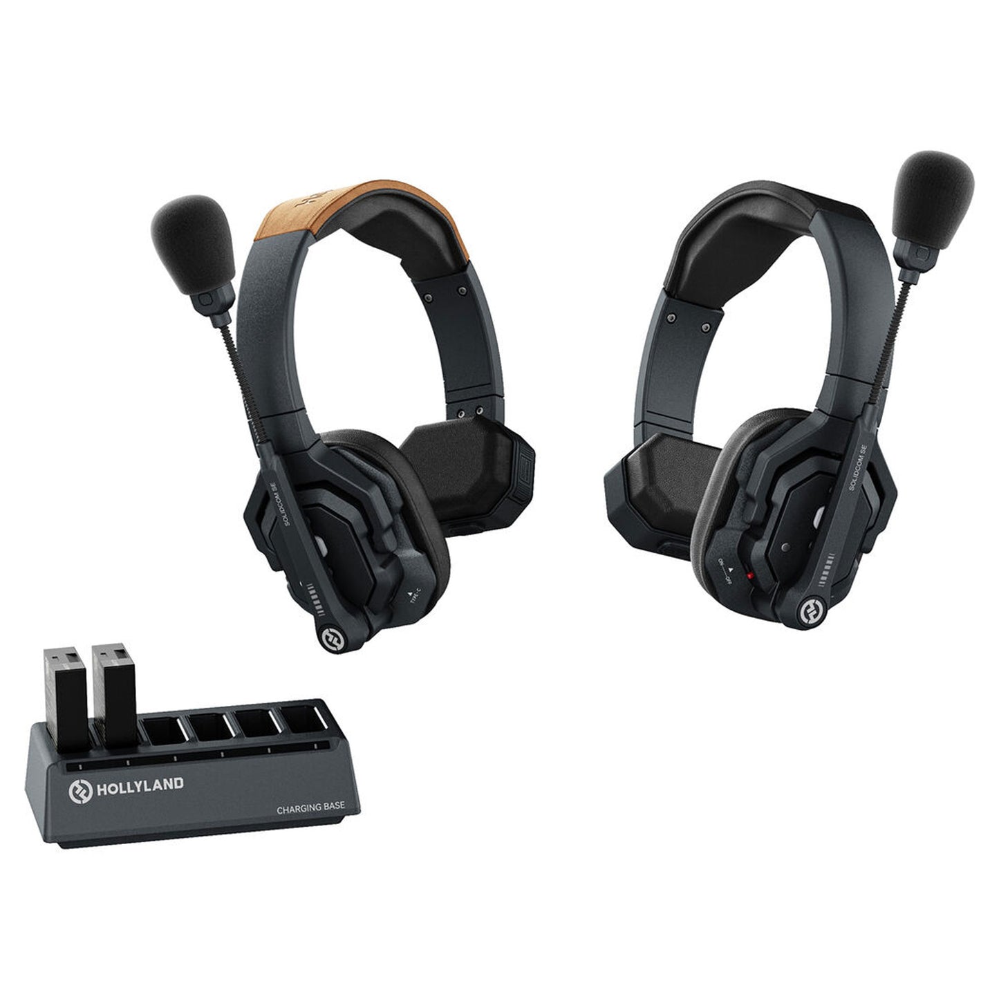 Hollyland Solidcom SE Global 2S 2-Person Full-Duplex Single-Ear Noise Cancellation Wireless Intercom Headset System (2.4 GHz)