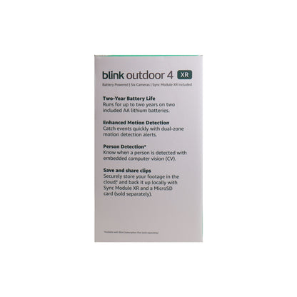 2x Blink Outdoor 4 XR Wireless Security Camera, 400 Feet of Extended Range (Sync Module XR included) - 6 Cameras