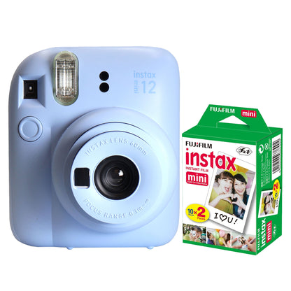 FUJIFILM INSTAX MINI 12 Instant Film Camera (Pastel Blue) + Fujifilm 2x10 Film Mini Instax Film Pack