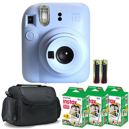 FUJIFILM INSTAX MINI 12 Instant Film Camera (Pastel Blue) with 3x 2x10 Film Mini Instax Film Pack Bundle