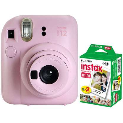 FUJIFILM INSTAX MINI 12 Instant Film Camera (Blossom Pink) with Fujifilm 2x10 Film Mini Instax Film Pack
