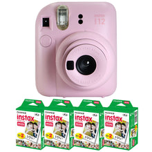FUJIFILM INSTAX MINI 12 Instant Film Camera (Blossom Pink) with 4x Fujifilm 2x10 Film Mini Instax Film Pack