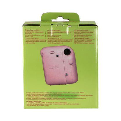 FUJIFILM INSTAX MINI 12 Instant Film Camera (Blossom Pink) with 2x Fujifilm 2x10 Film Mini Instax Film Pack and Panasonic Alkaline 2 "AA" Batteries