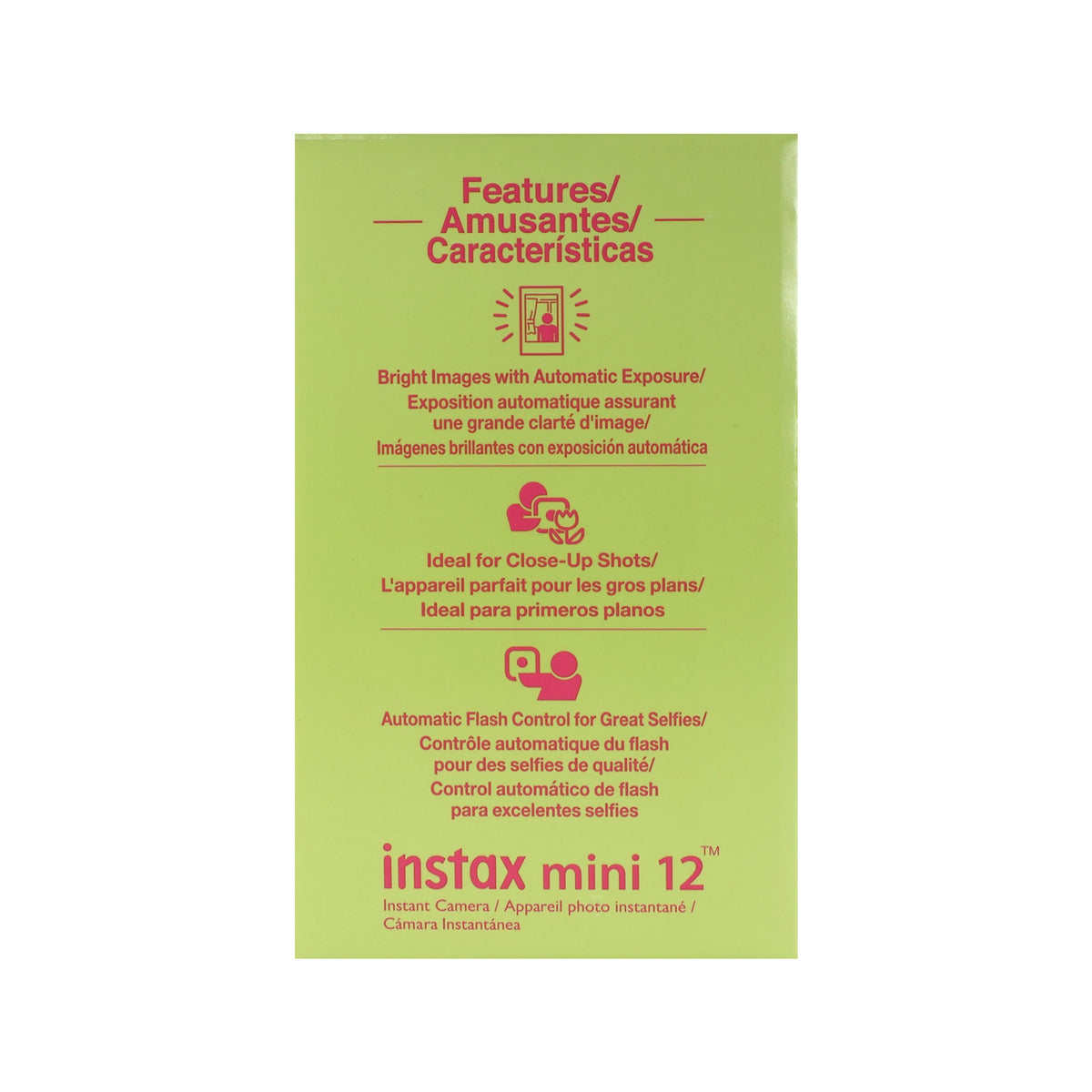 FUJIFILM INSTAX MINI 12 Instant Film Camera (Blossom Pink) + 3x Fujifilm 2x10 Film Mini Instax Film Pack + Panasonic Alkaline 2 "AA"  Batteries + BePro BC-1 Case (Small)