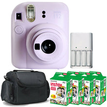 FUJIFILM INSTAX MINI 12 Instant Film Camera (Lilac Purple) with 4x Fujifilm 2x10 Film Mini Instax Film Pack Bundle