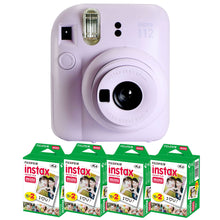 FUJIFILM INSTAX MINI 12 Instant Film Camera (Lilac Purple) with 4x Fujifilm 2x10 Film Mini Instax Film Pack
