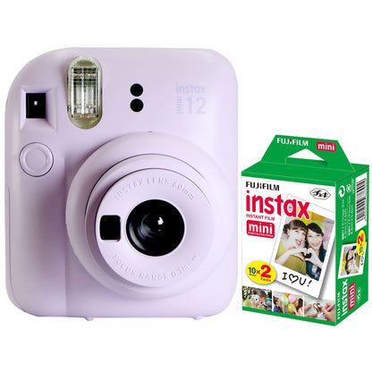 FUJIFILM INSTAX MINI 12 Instant Film Camera (Lilac Purple) with Fujifilm 2x10 Film Mini Instax Film Pack