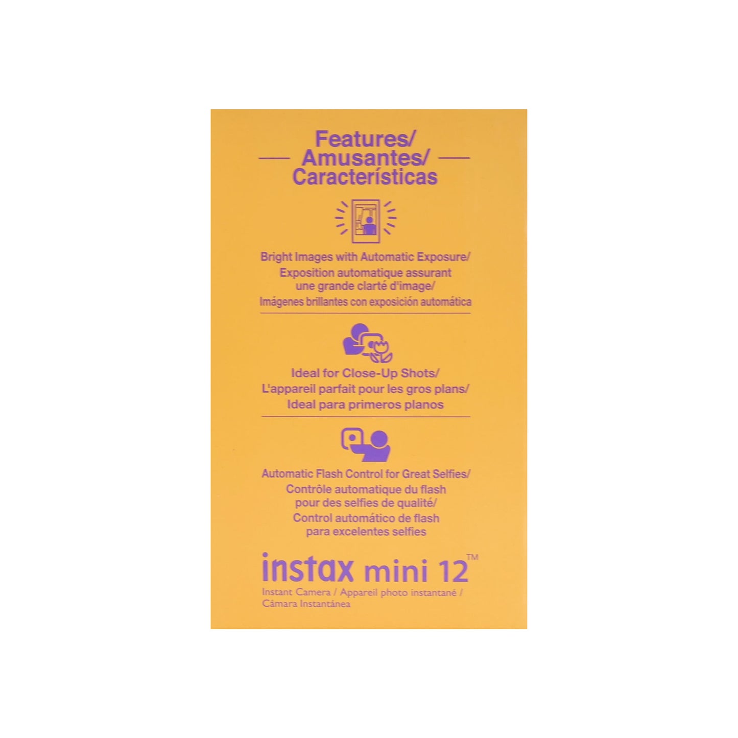 FUJIFILM INSTAX MINI 12 Instant Film Camera (Lilac Purple) with 4x Fujifilm 2x10 Film Mini Instax Film Pack