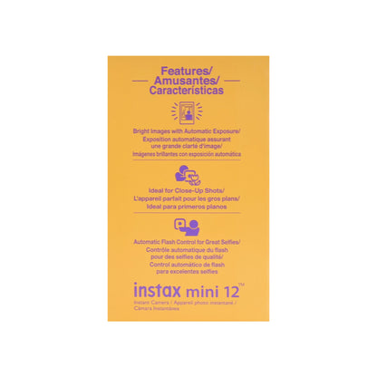 FUJIFILM INSTAX MINI 12 Instant Film Camera (Lilac Purple) with 4x Fujifilm 2x10 Film Mini Instax Film Pack