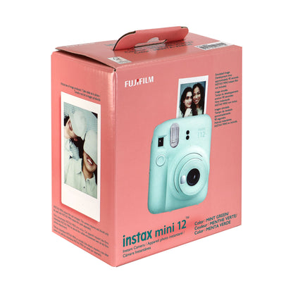 FUJIFILM INSTAX MINI 12 Instant Film Camera (Mint Green) with 4x Fujifilm 2x10 Film Mini Instax Film Pack Bundle