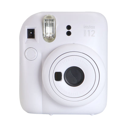 FUJIFILM INSTAX MINI 12 Instant Film Camera (Clay White) with 4x Fujifilm 2x10 Film Mini Instax Film Pack