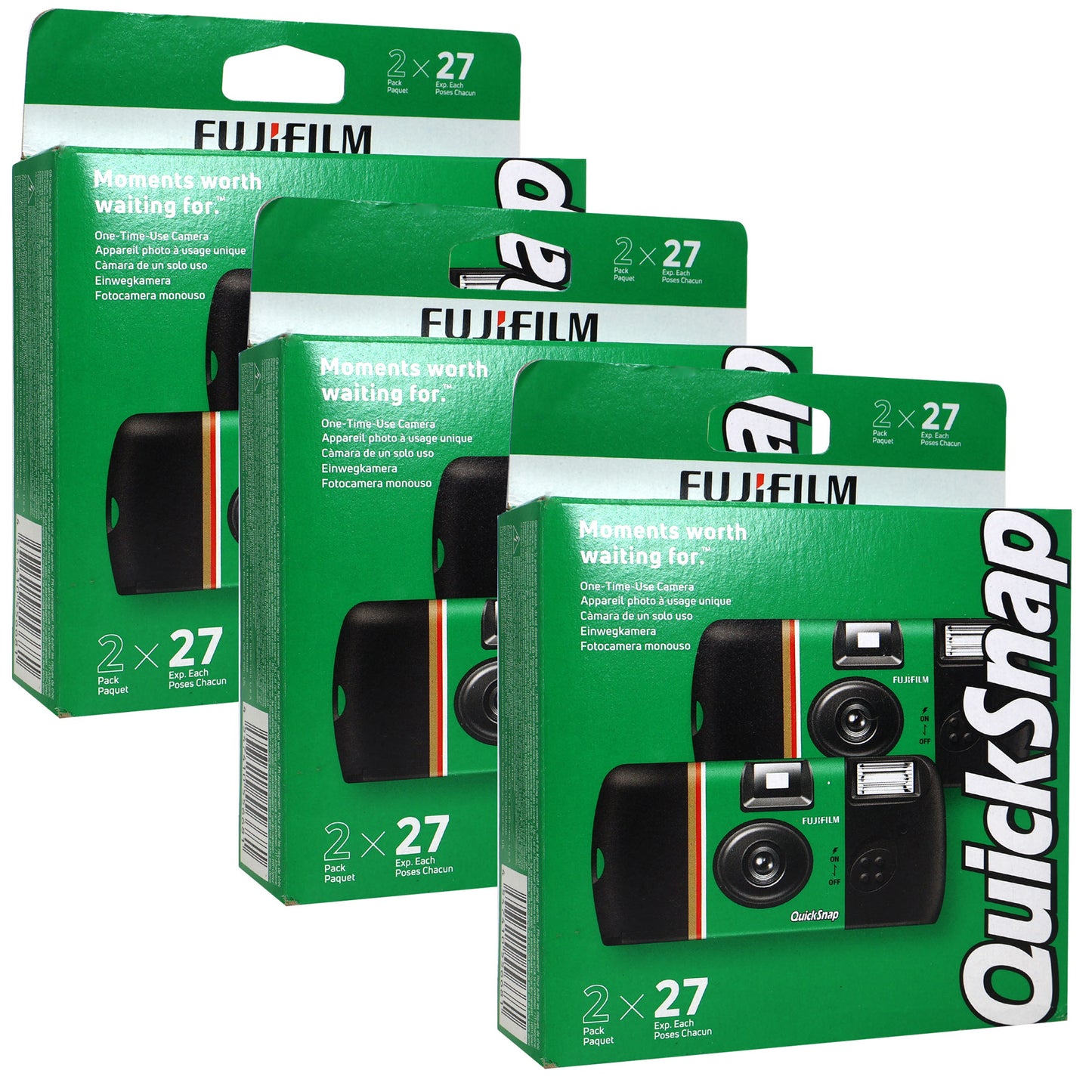3x FUJIFILM QuickSnap Flash 400 One-Time-Use Disposable Camera (27 Exposures, 2-Pack)