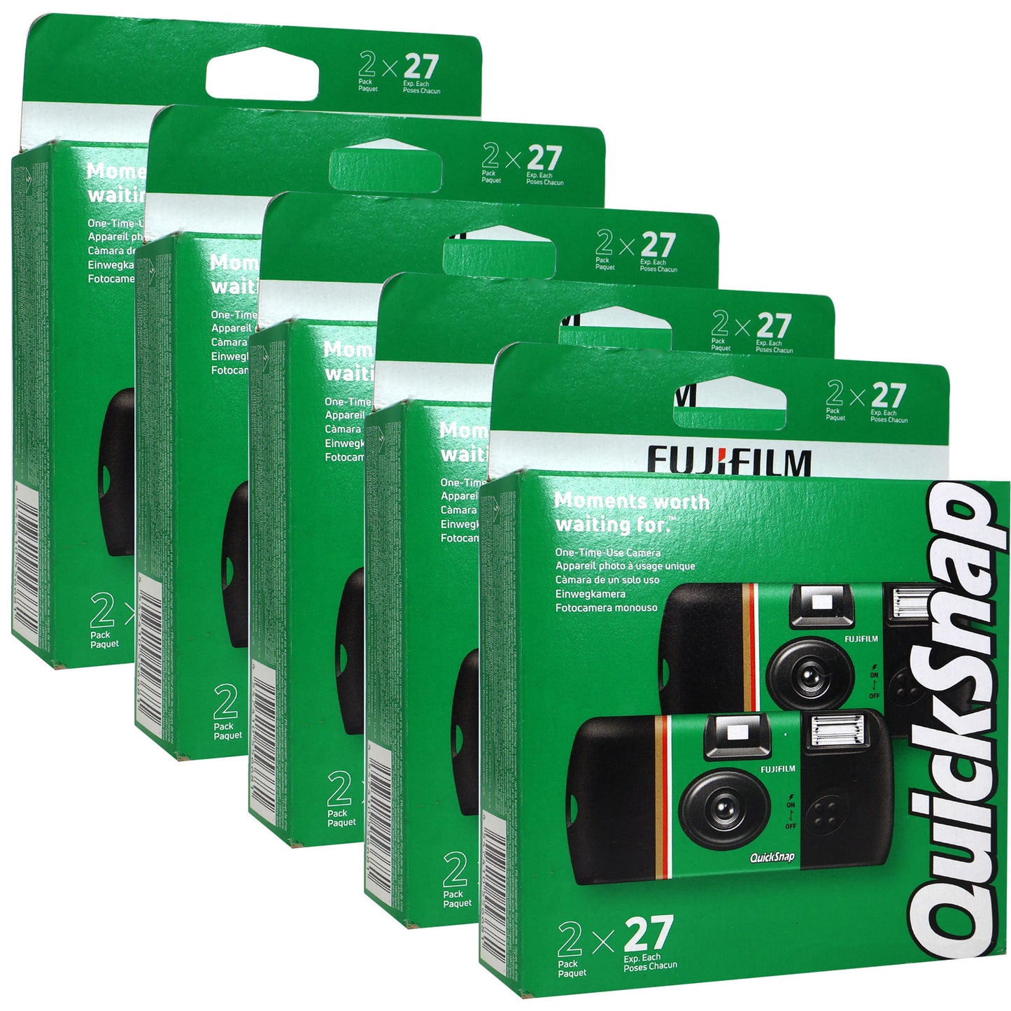 5x FUJIFILM QuickSnap Flash 400 One-Time-Use Disposable Camera (27 Exposures, 2-Pack)