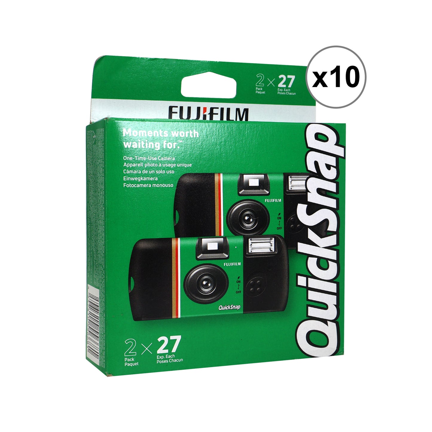10x FUJIFILM QuickSnap Flash 400 One-Time-Use Disposable Camera (27 Exposures, 2-Pack)