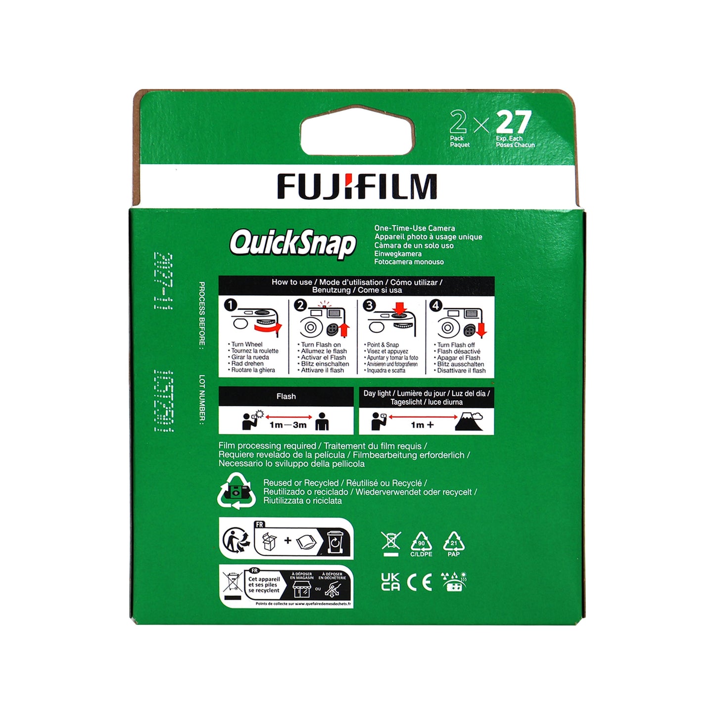 10x FUJIFILM QuickSnap Flash 400 One-Time-Use Disposable Camera (27 Exposures, 2-Pack)