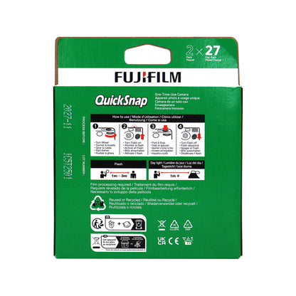 10x FUJIFILM QuickSnap Flash 400 One-Time-Use Disposable Camera (27 Exposures, 2-Pack)