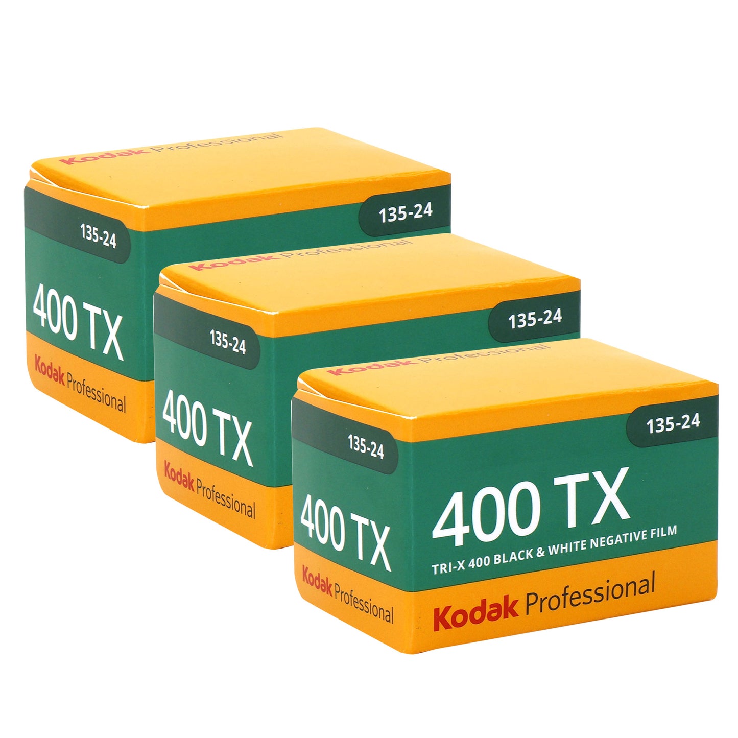 Kodak Professional 400TX Tri-X 400 Black & White Negative Film, 24 Exposures (1590652) - 3 Pack