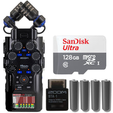 Zoom H6studio 6-Track Handy Recorder w/ 32-Bit Float with BTA-1 Bluetooth Adaptor For ARQ AR-48, L-20, H3-VR & F6 and SanDisk 128GB Ultra UHS-I microSDXC Card