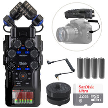 Zoom H6studio 6-Track Handy Recorder w/ 32-Bit Float Recording with Zoom HS-1 Adapter and Zoom SMC-1 Stereo Mini Cable + 32GB Card