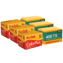 3x Kodak ColorPlus 200 Color Negative Film, 36 Exp with 3x Professional 400TX Tri-X 400 Black & White Negative Film - 24 Exp
