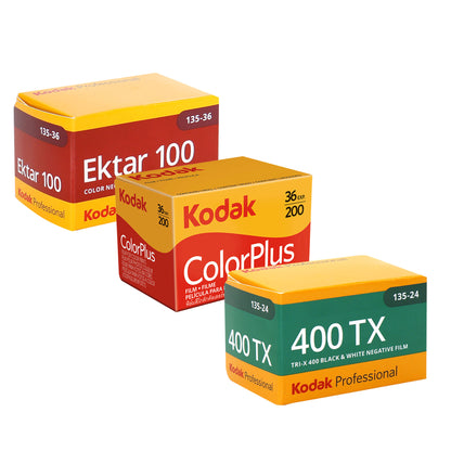 Kodak Professional 400TX Tri-X 400 Black & White Negative Film - 24 Exp with ColorPlus 200 & Pro Ektar 100 Color Negative Film, 36 Exposures