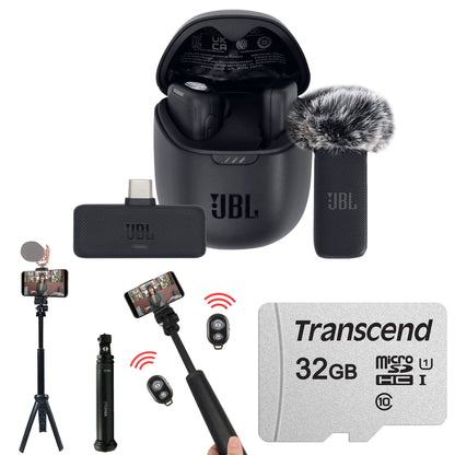JBL Quantum Stream Wireless Clip-On Microphone System for USB-C Devices (2.4 GHz) with Content Creation Kit