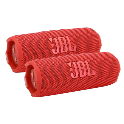 2x JBL Flip 7 Portable Waterproof Bluetooth Speaker (Red)