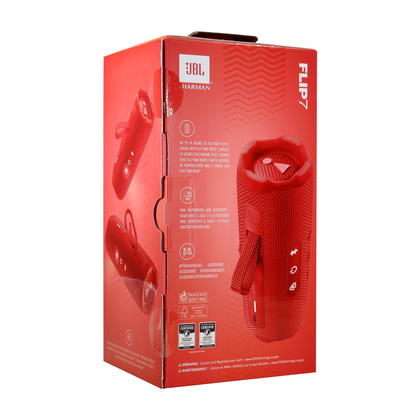 JBL Flip 7 Portable Waterproof Bluetooth Speaker (Red) with JBL T110 in Ear Headphones Black