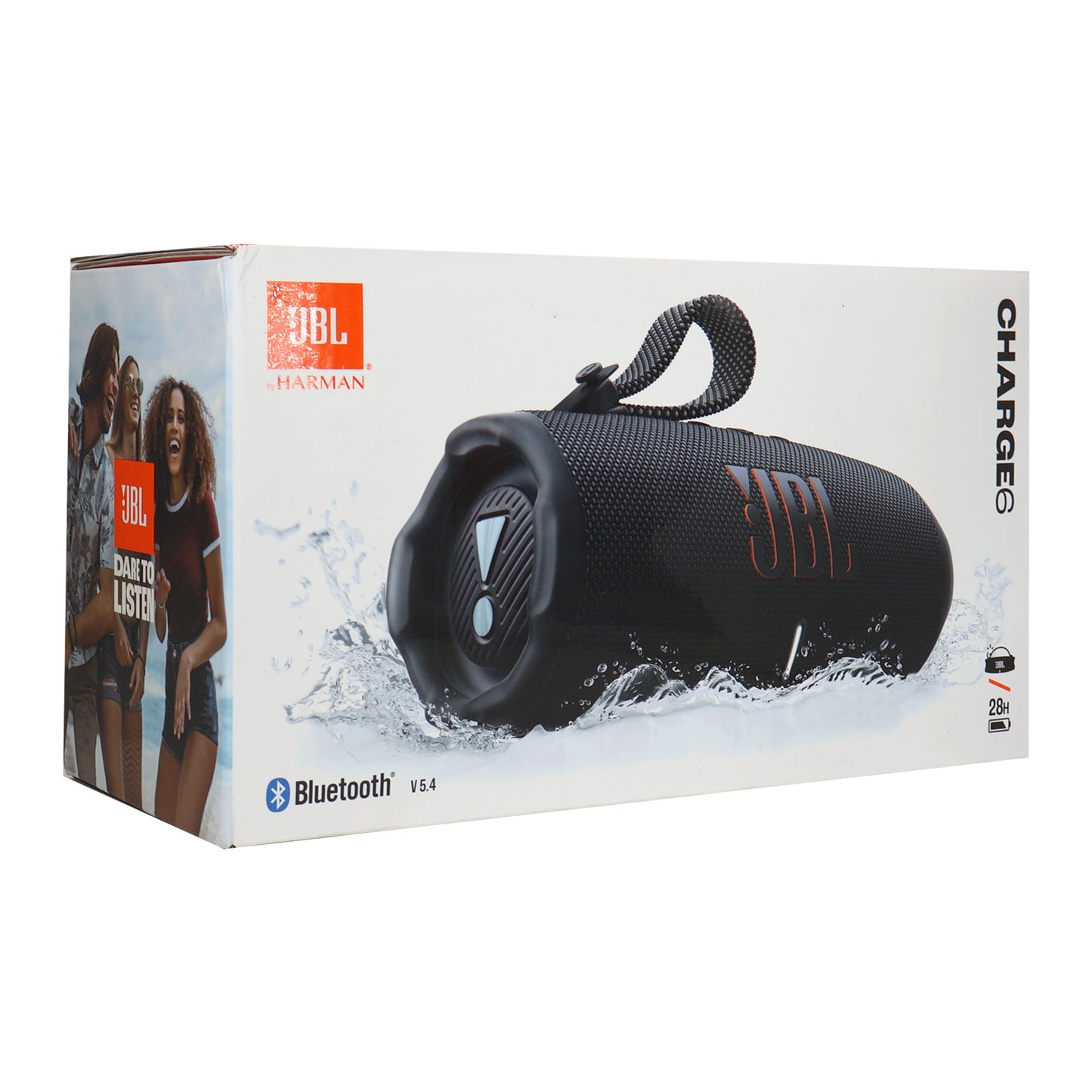 JBL Charge 6 Portable Waterproof Bluetooth Speaker (Black) with T110 in Ear Headphones and Fitness & Wellness Plus Software