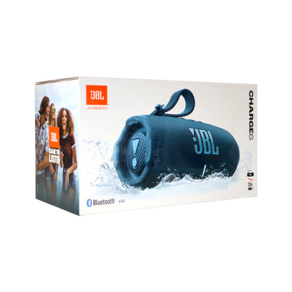 JBL Charge 6 Portable Waterproof Bluetooth Speaker (Blue) with T110 in Ear Headphones and Fitness & Wellness Plus Software