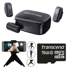 Hollyland LARK A1 Duo 2-Person Wireless Lavalier Microphone System with USB-C Connector for Mobile Devices (Space Gray, 2.4 GHz) with Content Creation Bundle