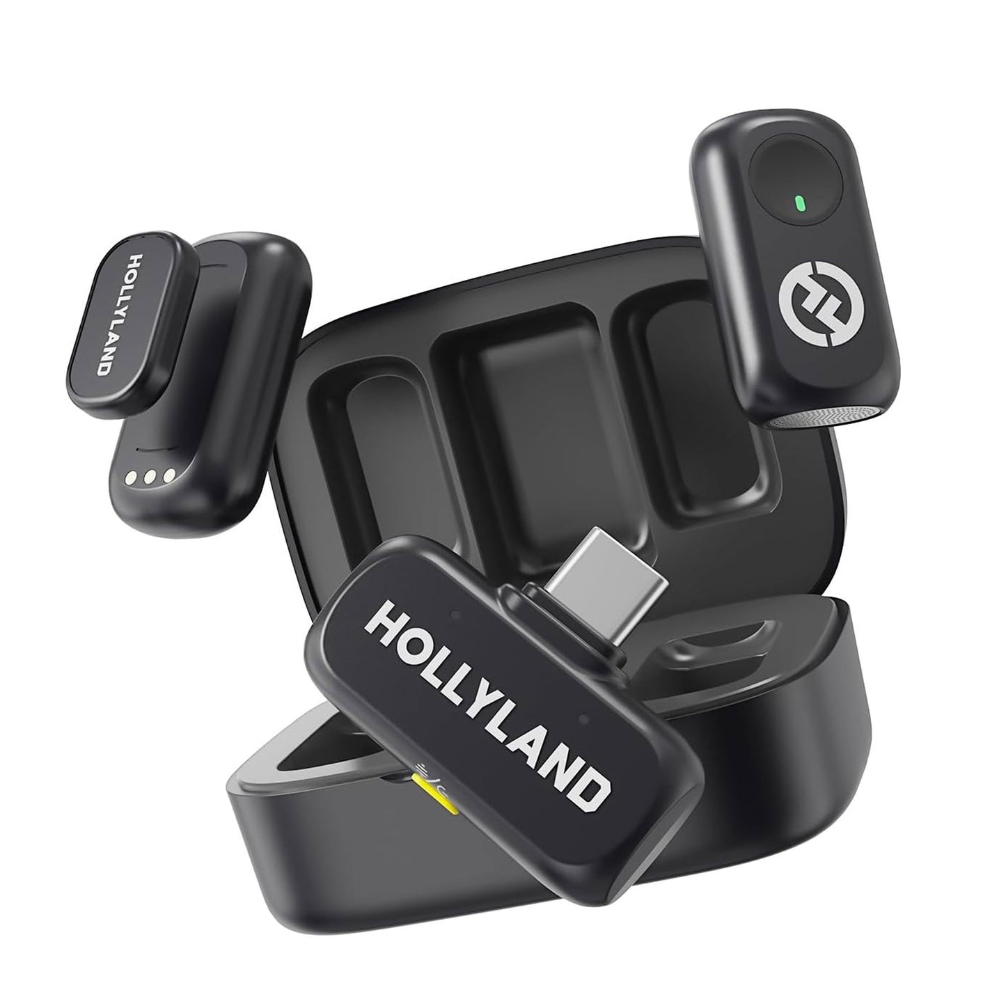 Hollyland LARK A1 Duo 2-Person Wireless Lavalier Microphone System with USB-C Connector for Mobile Devices (Space Gray, 2.4 GHz) Video Bundle