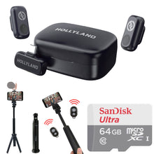 Hollyland LARK A1 Duo 2-Person Wireless Lavalier Microphone System with USB-C Connector for Mobile Devices (Space Gray, 2.4 GHz) Video Bundle