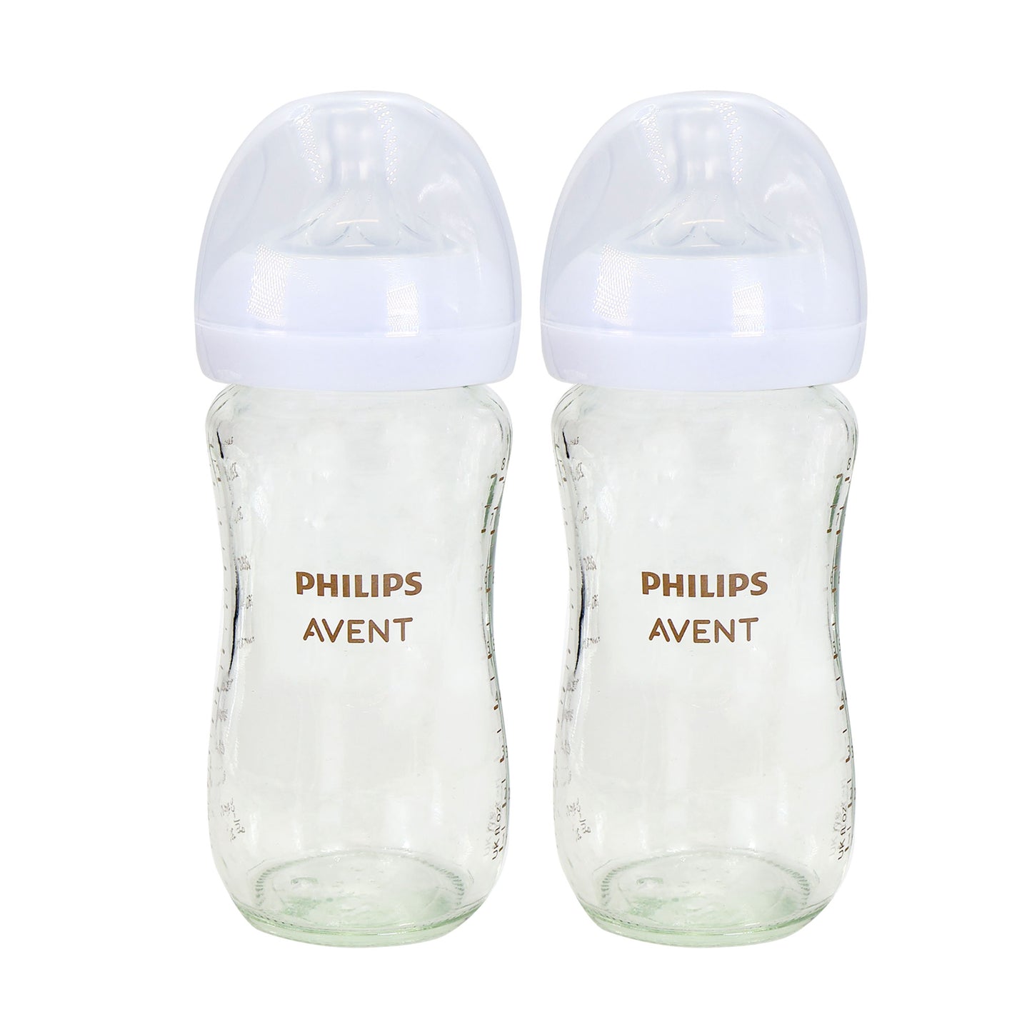 Philips Avent Natural Glass Baby Bottles with Natural Response Nipples (Medium Flow, Flow 3), 8oz, 2-Pack, SCY913/02