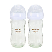 Philips Avent Natural Glass Baby Bottles with Natural Response Nipples (Medium Flow, Flow 3), 8oz, 2-Pack, SCY913/02