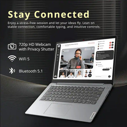 Lenovo Ideapad 1 14" Laptop - Intel Celeron N4500, 4GB Memory, 128GB eMMC (Cloud Gray) with Transcend 256GB 300S UHS-I SDXC Memory Card