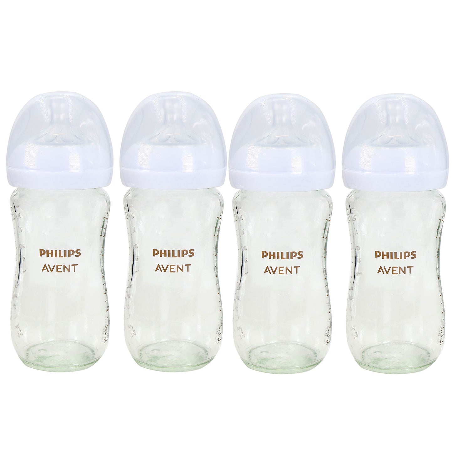 2x Philips Avent Natural Glass Baby Bottles with Natural Response Nipples (Medium Flow, Flow 3), 8oz, 2-Pack, SCY913/02