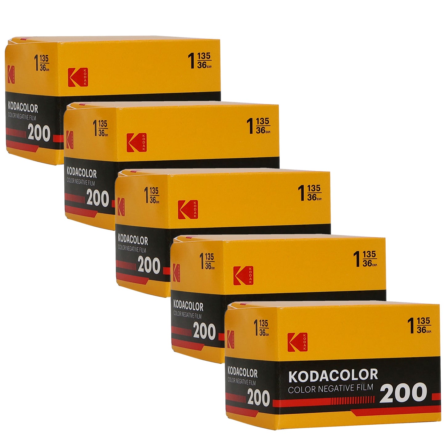 5x Kodak Kodacolor 200 Color Negative Film (35mm Roll Film, 36 Exposures)