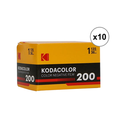 10x Kodak Kodacolor 200 Color Negative Film (35mm Roll Film, 36 Exposures)