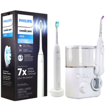 Philips Sonicare 4100 Rechargeable Electric Toothbrush (White) HX3681/23 with Philips Sonicare Cordless Power Flosser 3000 (White) - HX3711/20