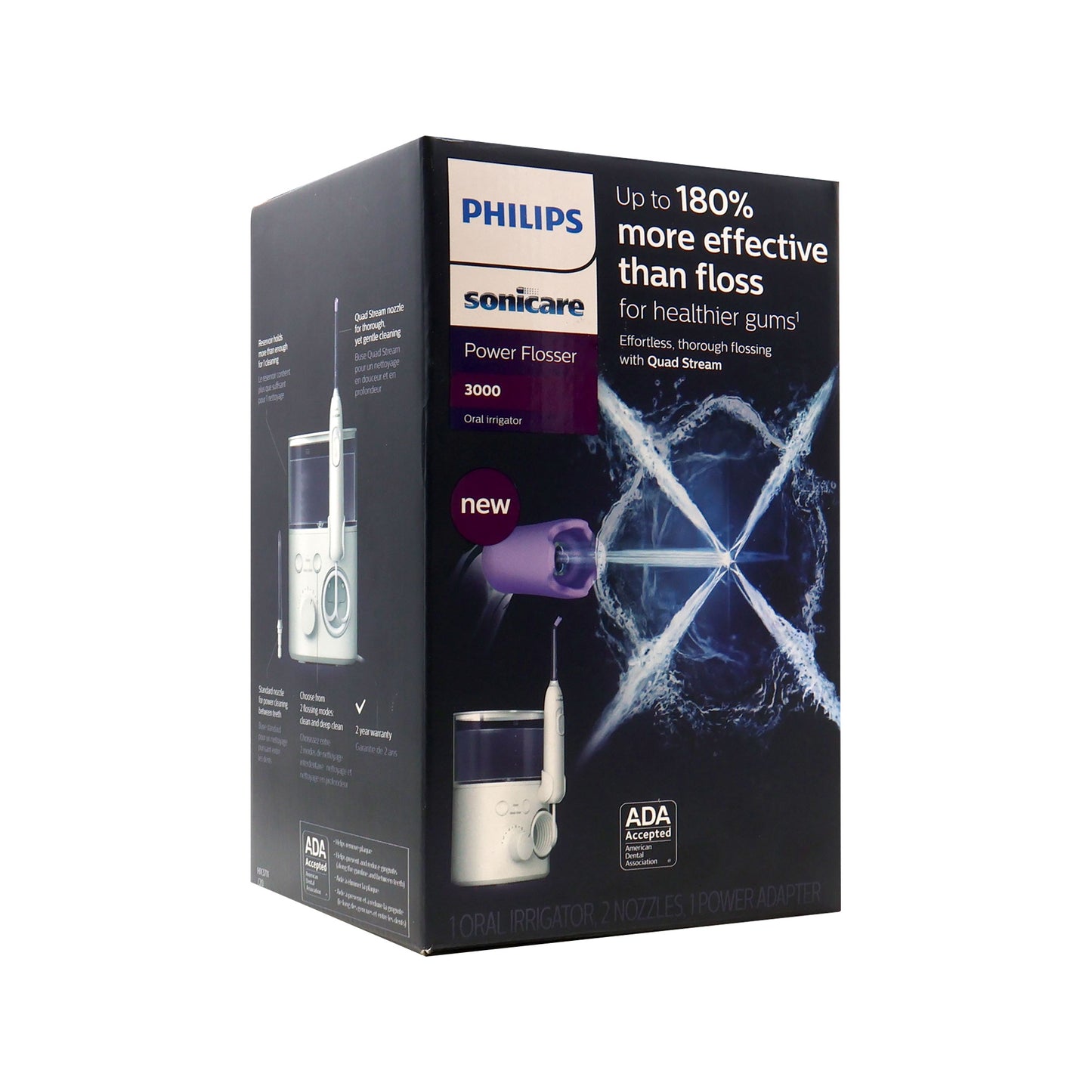 Philips Sonicare 4100 Rechargeable Electric Toothbrush (White) HX3681/23 with Philips Sonicare Cordless Power Flosser 3000 (White) - HX3711/20