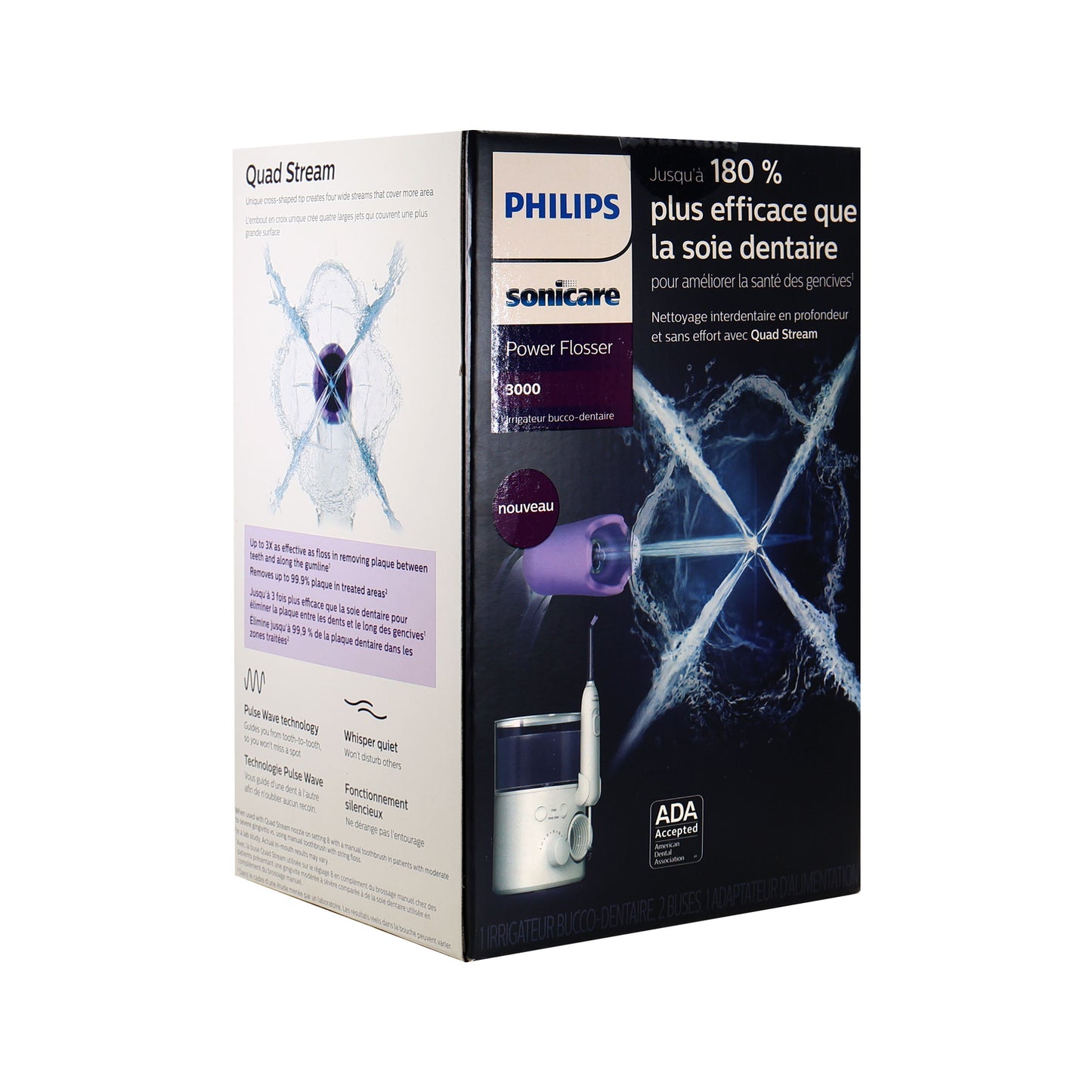 Philips Sonicare 4100 Rechargeable Electric Toothbrush (White) HX3681/23 with Philips Sonicare Cordless Power Flosser 3000 (White) - HX3711/20