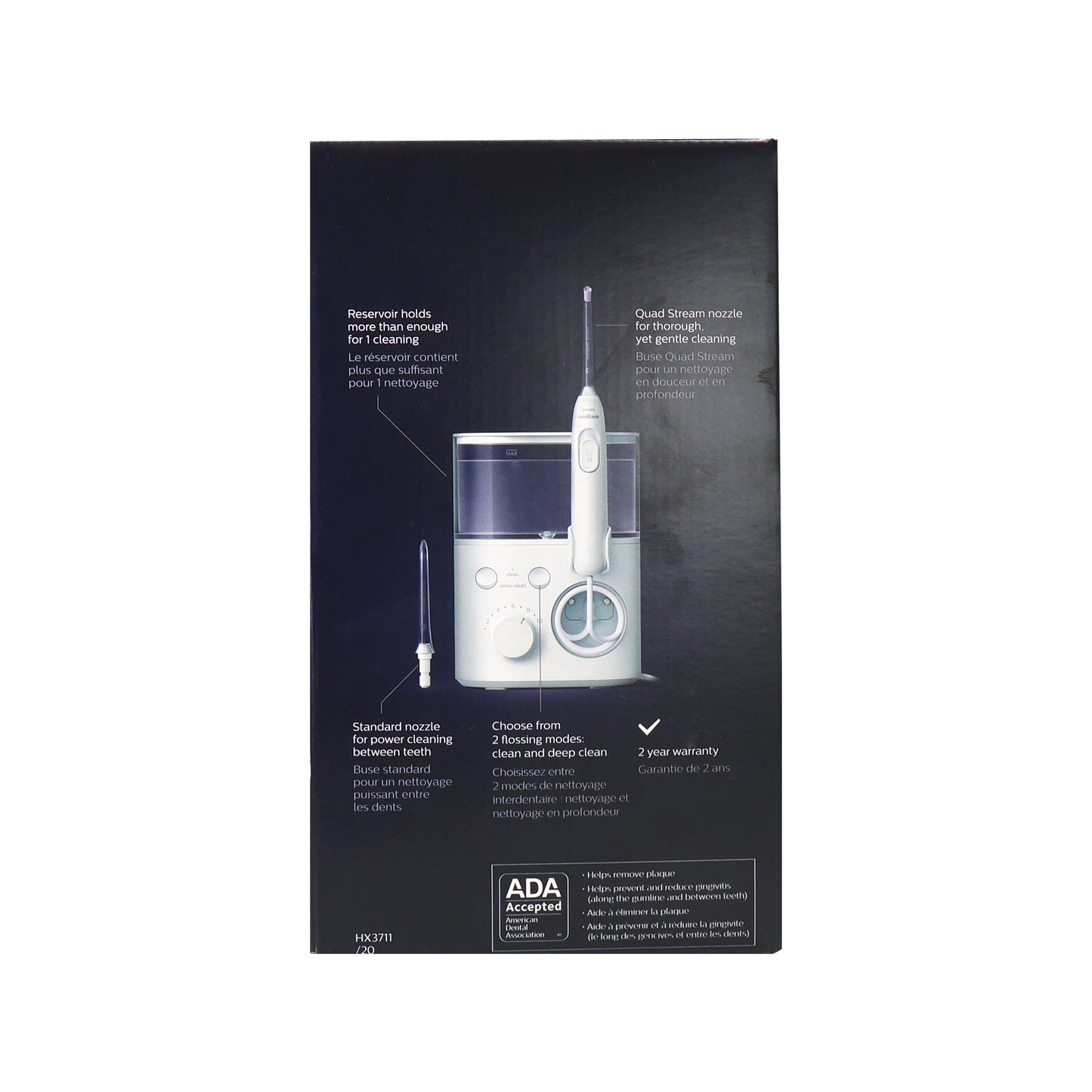 Philips Sonicare 4100 Rechargeable Electric Toothbrush (White) HX3681/23 with Philips Sonicare Cordless Power Flosser 3000 (White) - HX3711/20