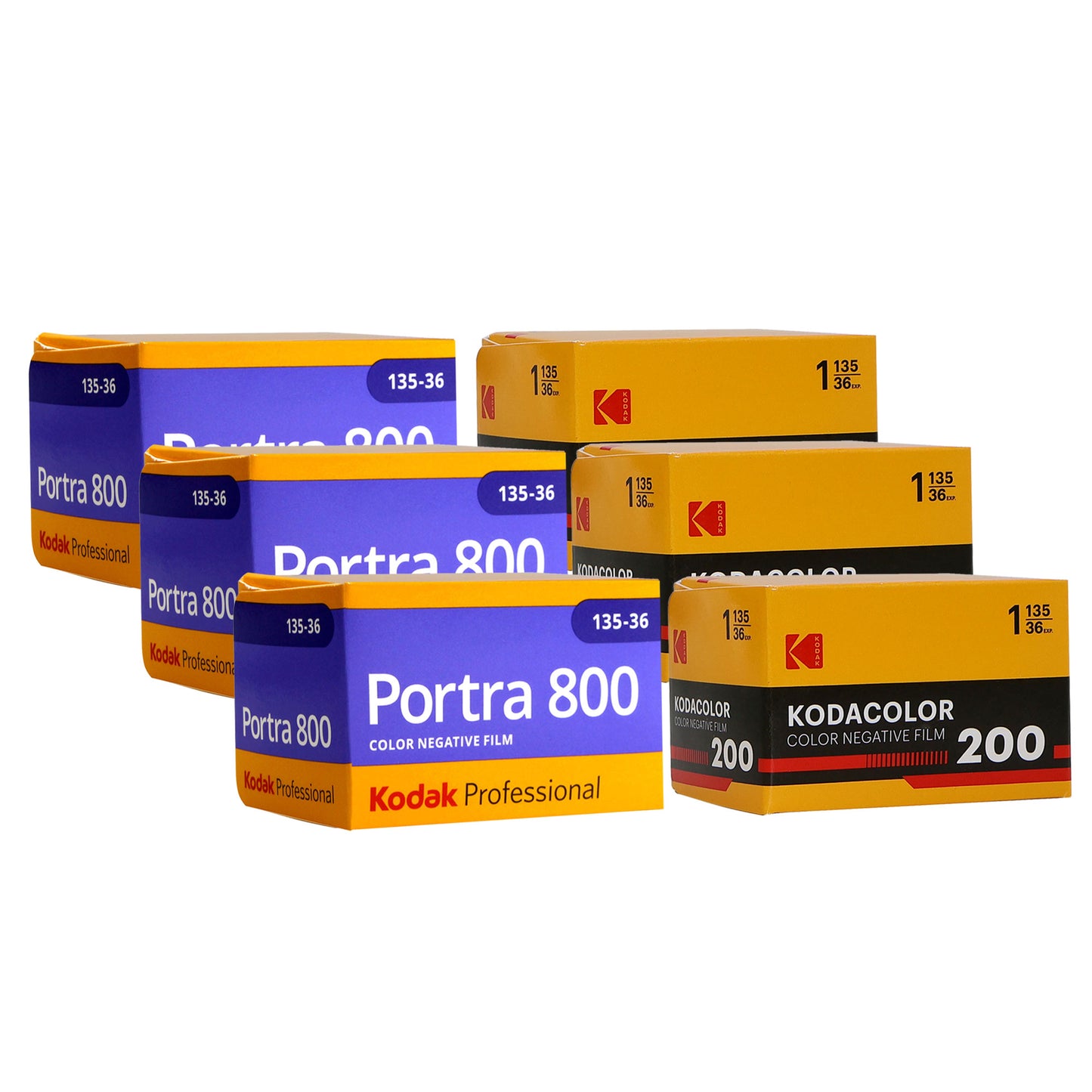 3x Kodak Professional Portra 800 Color Negative Film (35mm Roll Film, 36 Exposures) + 3x Kodak Kodacolor 200 Color Negative Film (35mm Roll Film, 36 Exposures)